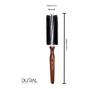 Dural Dural Hair Brush 12 Rows Wood/Steel Pure Wild Boar Bristles Hair Brush