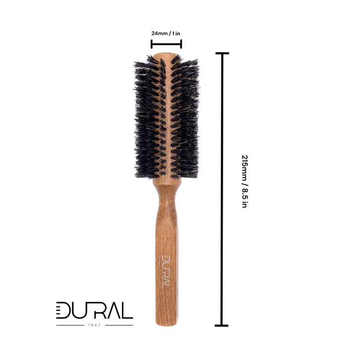 Dural RoundStyler Hair Brush 14 Rows Wood Pure Wild Boar Bristles