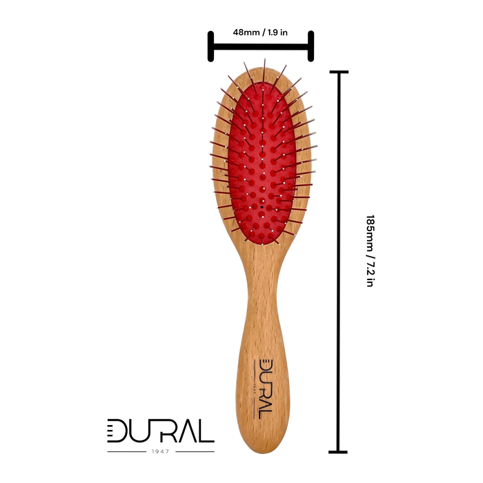 Dural Hair Brush Beech Wood Oiled Steel pins without ball tips