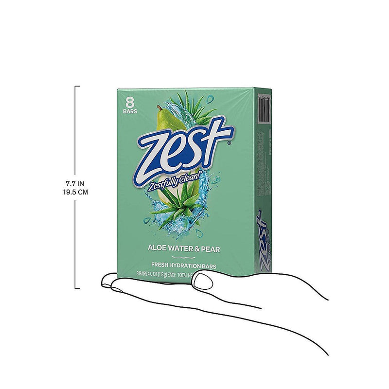 Zest Zest Fresh Aloe Refreshing Bar Soap 8-4.0 Oz. Bar Soap White Smoke