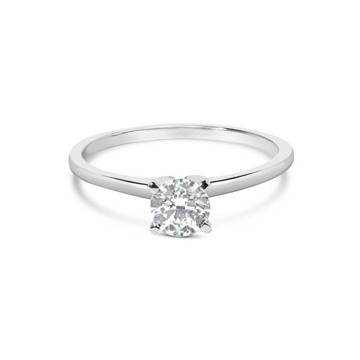 Bids.com 14K White Gold 1/2 Cttw Round Lab Grown Diamond 4 Prong Solitaire Engagement Ring (F-G Color, VS2-SI1 Clarity) - Size 7 Rings