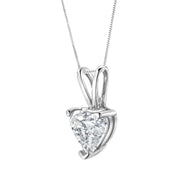 Bids.com 14K White Gold 3/8 Cttw Heart-Shaped Diamond Classic Solitaire 18" Pendant Necklace (H-I Color, VS2-SI1 Clarity) Necklaces