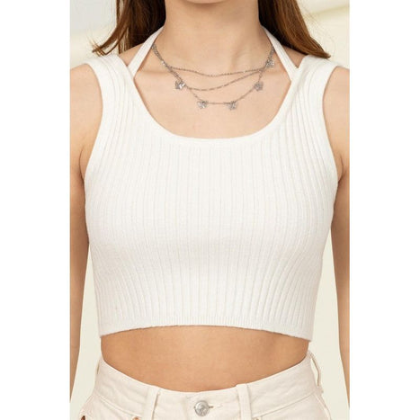 Perfect Girl Ribbed Open-Back Crop Top