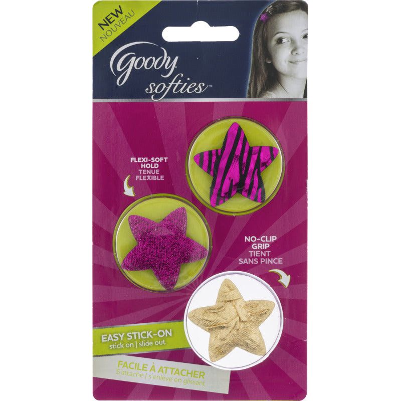 Goody Goody Softies Velcro Barrette Star 2Ct 060 Desc Hair Styling Products