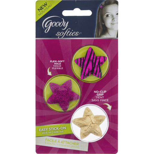 Goody Goody Softies Velcro Barrette Star 2Ct 060 Desc Hair Styling Products