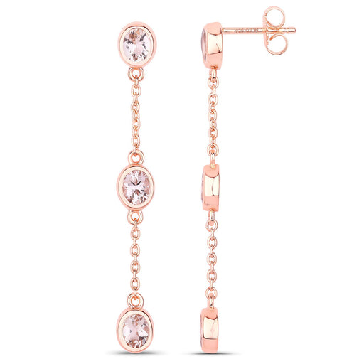 Bids.com 1.62 Carat Genuine Morganite .925 Sterling Silver Earrings Earrings