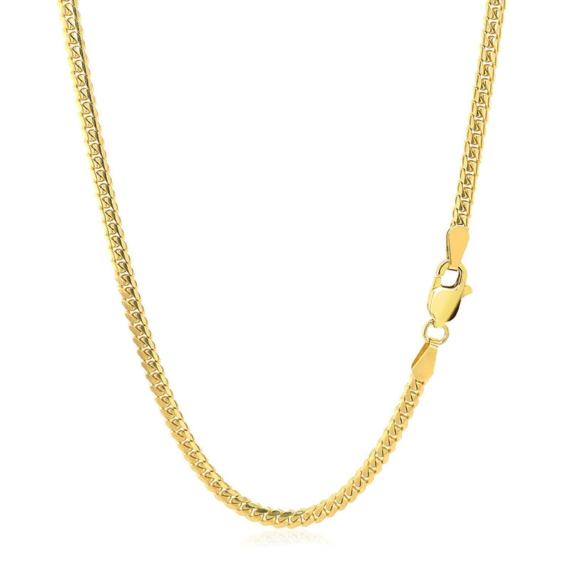Bids.com 2.6mm 14k Yellow Gold Classic Solid Miami Cuban Chain Necklaces