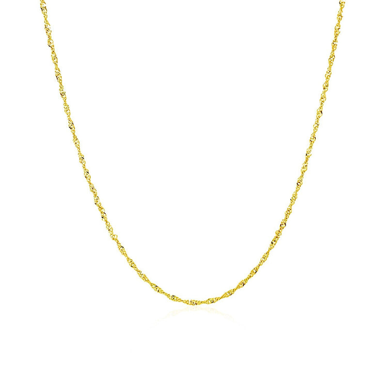 Bids.com 10k Yellow Gold Singapore Chain 1.0mm Necklaces