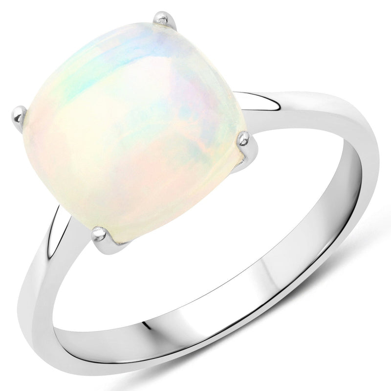 Bids.com 2.90 Carat Genuine Ethiopian Opal .925 Sterling Silver Ring Rings