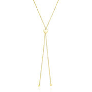 Bids.com 14k Yellow Gold Adjustable Heart Style Lariat Necklace Necklaces