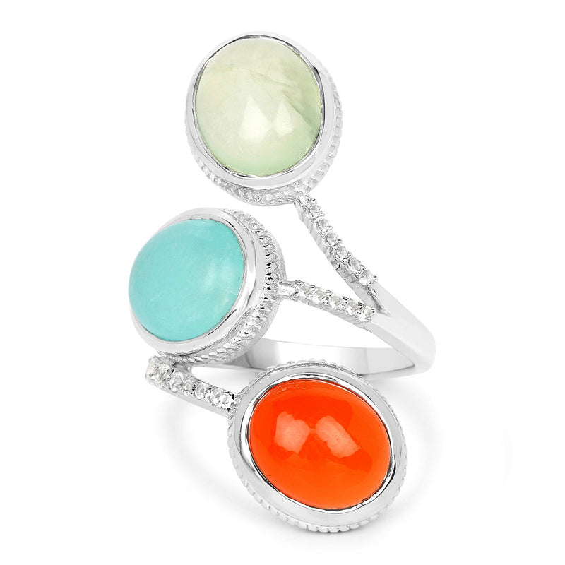 Bids.com 9.50 Carat Genuine Multi Stone .925 Sterling Silver Ring Rings
