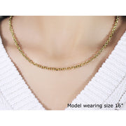 Bids.com 4.0mm 14k Yellow Gold Diamond Cut Cable Link Chain Necklaces