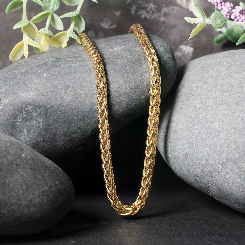 Bids.com 4.1mm 14k Yellow Gold Diamond Cut Round Franco Chain Necklaces