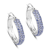 Bids.com 3.06 Carat Genuine Tanzanite .925 Sterling Silver Earrings Earrings