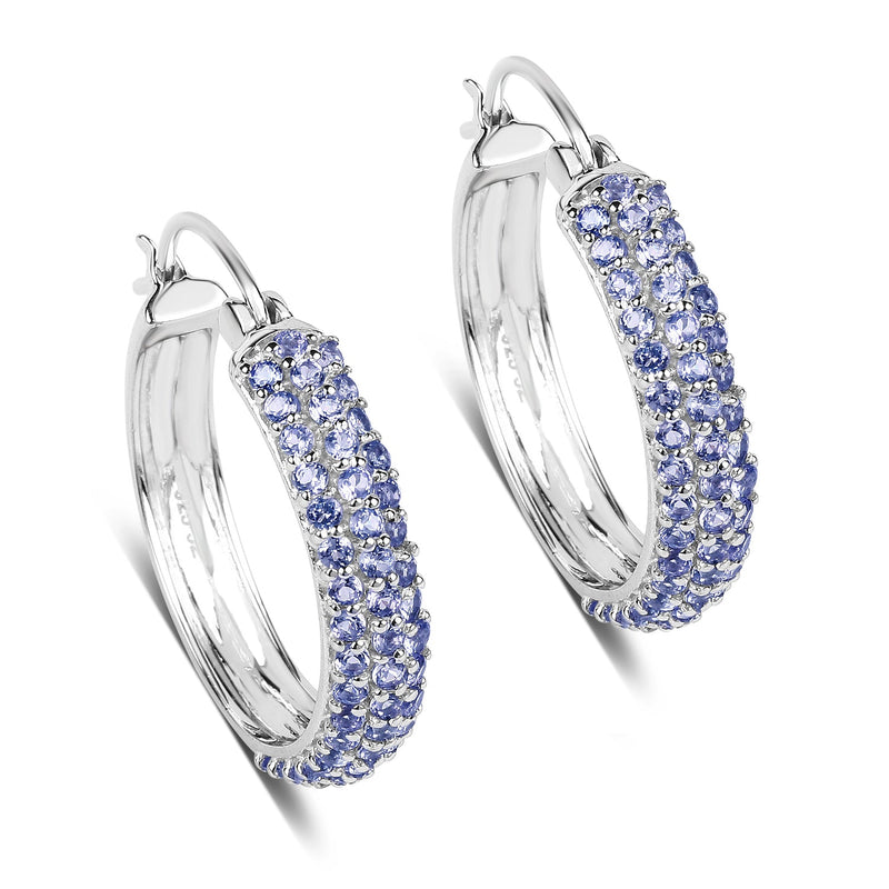 Bids.com 3.06 Carat Genuine Tanzanite .925 Sterling Silver Earrings Earrings