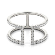 Bids.com 14k White Gold Modern Dual Band Style Diamond Ring (1/2 cttw) Rings