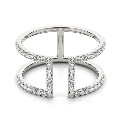 Bids.com 14k White Gold Modern Dual Band Style Diamond Ring (1/2 cttw) Rings