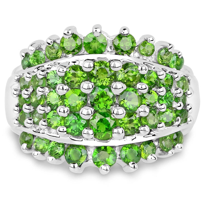 Bids.com 2.48 Carat Genuine Chrome Diopside .925 Sterling Silver Ring Rings
