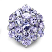 Bids.com 5.28 Carat Genuine Tanzanite .925 Sterling Silver Ring Rings