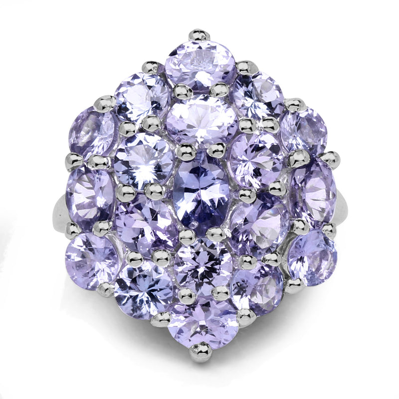 Bids.com 5.28 Carat Genuine Tanzanite .925 Sterling Silver Ring Rings