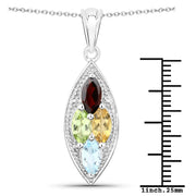 Bids.com 2.35 Carat Genuine Multi Stones .925 Sterling Silver Pendant Pendants