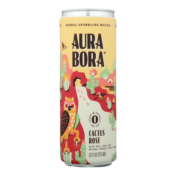 Aura Bora Sparkling Water Cactus Rose (Pack of 12-12 Fl Oz)