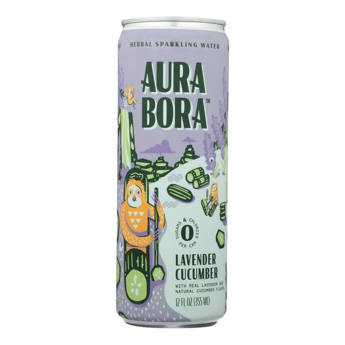 Aura Bora - Sparkling Water Lavender Cucumber (Pack of 12-12 Fl Oz)