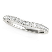 Bids.com 14k White Gold Pave Set Round Curved Wedding Band (1/4 cttw) Rings