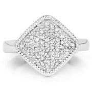 Bids.com 0.23 Carat Genuine White Diamond .925 Sterling Silver Ring Rings