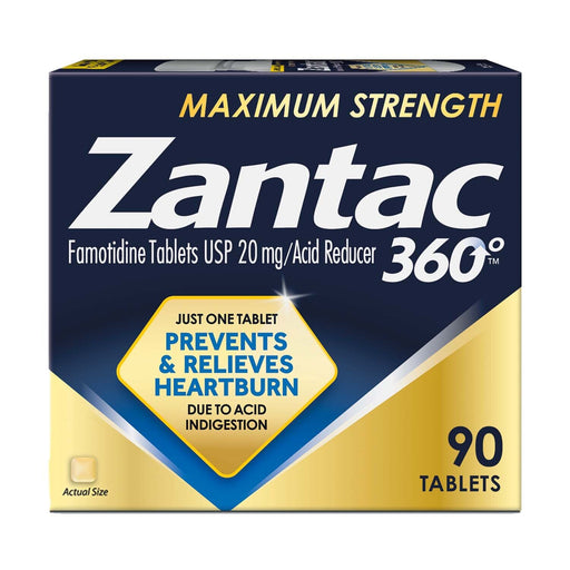 Zantac Zantac 360 Max Strength 20mg – 90 Tablets Value Size, Heartburn Relief & Prevention Medicine & Drugs