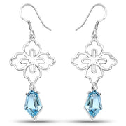 Bids.com 12.82 Carat Genuine Swiss Blue Topaz .925 Sterling Silver Earrings Earrings