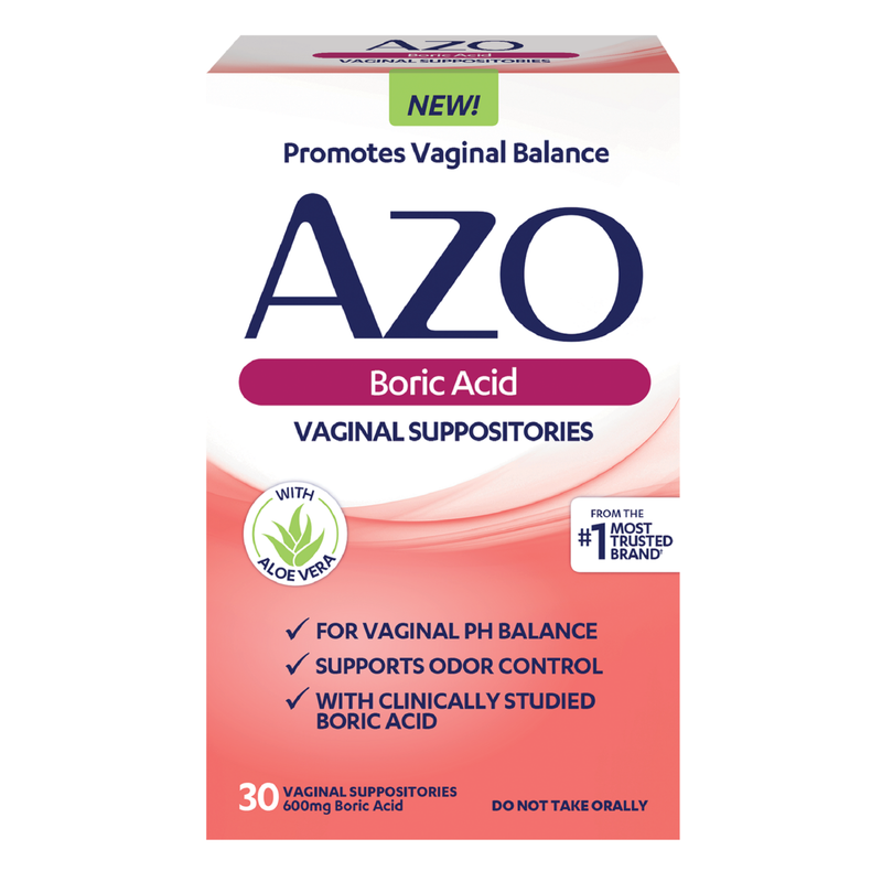 Azo Azo Boric Acid, Vaginal Suppositories, 600 Mg, 30 Suppositories Vitamins & Supplements