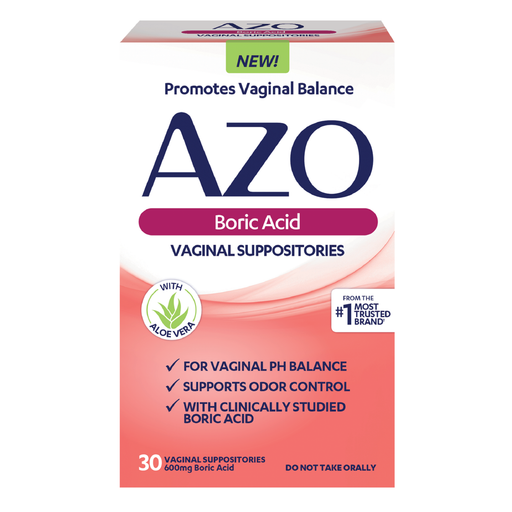 Azo Azo Boric Acid, Vaginal Suppositories, 600 Mg, 30 Suppositories Vitamins & Supplements