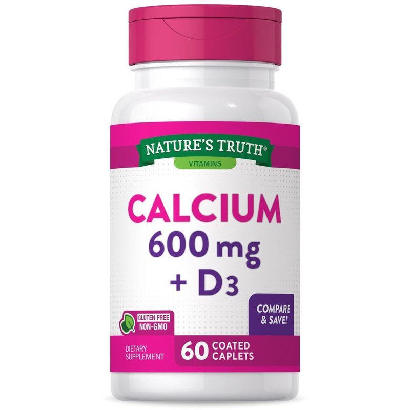 Nature's Truth Nature's Truth Calcium Plus Vitamin D3, 600 Mg, 60 Coated Caplets Vitamins & Supplements
