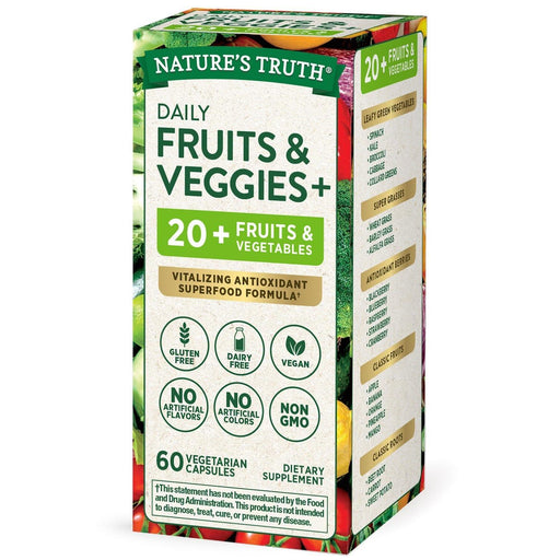 Nature's Truth Nature's Truth Daily Fruit & Veggies +, 60 Vegetarian Capsules Vitamins & Supplements