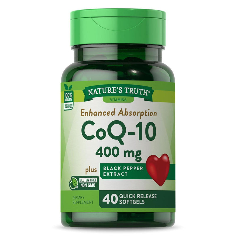 Nature's Truth Nature's Truth 400mg CoQ10 Plus Black Pepper Extract 40 Softgels Each Vitamins & Supplements