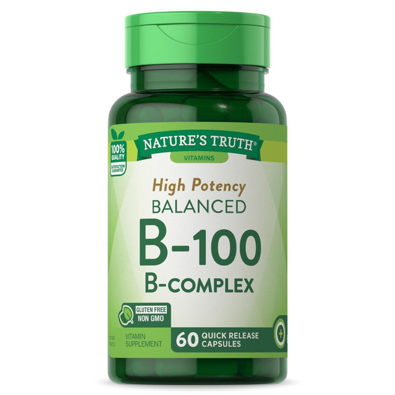Nature's Truth Nature's Truth High Potency Balanced B-100 B- Complex Quick Release Capsules Vitamins & Supplements