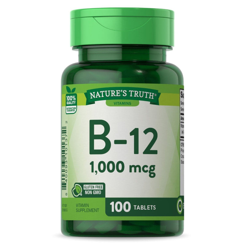 Nature's Truth Nature's Truth® Vitamin B-12 1000 mcg – High Potency Energy Support (60-100 Tablets) Vitamins & Supplements