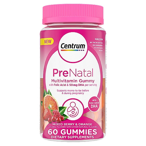 Centrum Centrum DHA And Folic Acid Prenatal Multivitamin Gummies - Mixed Berry/Orange - 60ct Vitamins & Supplements
