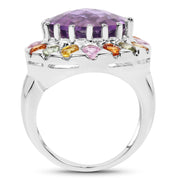 Bids.com 10.16 Carat Genuine Multi Stone .925 Sterling Silver Ring Rings