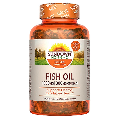 Sundown Naturals Sundown Naturals Fish Oil 1000 Mg Softgels Omega 3 Vitamins & Supplements