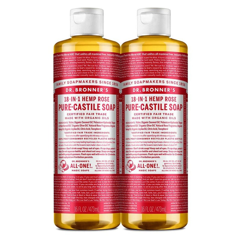 Dr. Bronner's Dr. Bronner's Pure Castile Liquid Soap Rose -- 16 Fl Oz Bath & Body