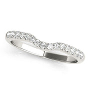 Bids.com 14k White Gold Pave Set Curved Diamond Wedding Band (1/5 cttw) Rings