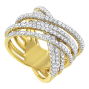 Bids.com 10KT Yellow Gold Diamond Bypass Ring (1 5/8 cttw, H-I Color, SI2-I1 Clarity) Rings