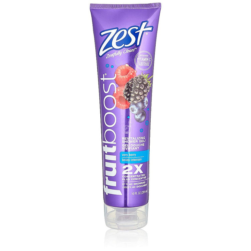 Zest Zest Fruitboost Very Berry Revitalizing Shower Gel 10 Fl. Oz. Tube Bath & Body White Smoke