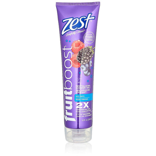 Zest Zest Fruitboost Very Berry Revitalizing Shower Gel 10 Fl. Oz. Tube Bath & Body White Smoke