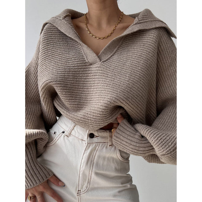 Johnny Collar Long Sleeve Sweater