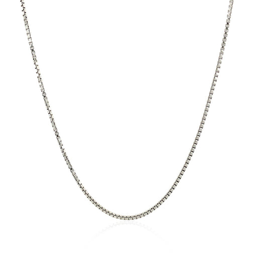 Bids.com Sterling Silver Rhodium Plated Box Chain 1.1mm Necklaces