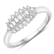 Bids.com 0.37 Carat Genuine White Diamond 14K White Gold Ring (E-F Color, VS-SI Clarity) Rings