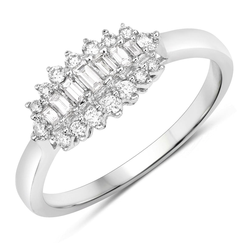 Bids.com 0.37 Carat Genuine White Diamond 14K White Gold Ring (E-F Color, VS-SI Clarity) Rings